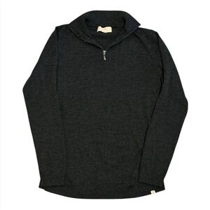 Weston Jon Boucher Sweater Merino Wool Blend 1/4 Zip Sweater Sz S Charcoal Grey